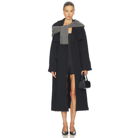 NEW, SKIMS Fleece Trench Coat in Onxy Black Size 3X #C4695 - Picture 5 of 14